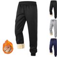 thumbnail image 1 of RJMDKXZ Mens Thickened Fleece Lined Sweatpants Winter Outdoor Thermal Warm Elastic Waist Drawstring Casual Workout Jogger Trousers with Pocket, 1 of 7