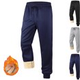 thumbnail image 1 of RJMDKXZ Mens Thickened Fleece Lined Sweatpants Winter Outdoor Thermal Warm Elastic Waist Drawstring Casual Workout Jogger Trousers with Pocket, 1 of 7