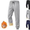 thumbnail image 1 of RJMDKXZ Mens Thickened Fleece Lined Sweatpants Winter Outdoor Thermal Warm Elastic Waist Drawstring Casual Workout Jogger Trousers with Pocket, 1 of 7