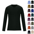 thumbnail image 1 of RJMDKXZ Mens V Neck Sweaters Casual Cotton Ribbed Knit Lightweight Long Sleeve Solid Pullover Tops, 1 of 5