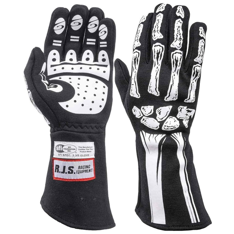 RJS Racing Equipment 600080137 Skeleton Double Layer Nomex Racing Gloves SFI 3.3 Walmart