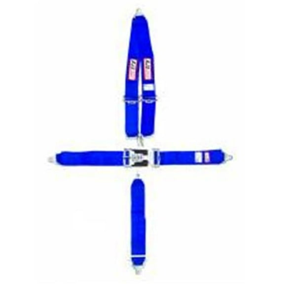 RJS Safety RJS1126203 5-Point Restraint System Bolt-In Roll Bar Mount Shoulder Harness 3 in. Anti-Submarine Strap - Blue