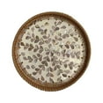 thumbnail image 1 of RJSQAQE Round Rattan Serving Tray with Mother of Pearl Inlay,Hand Woven Decorative Eating Tray with Wood Base,Decorative Wicker Baskets Woven Serving Tray for Coffee Table, 1 of 10