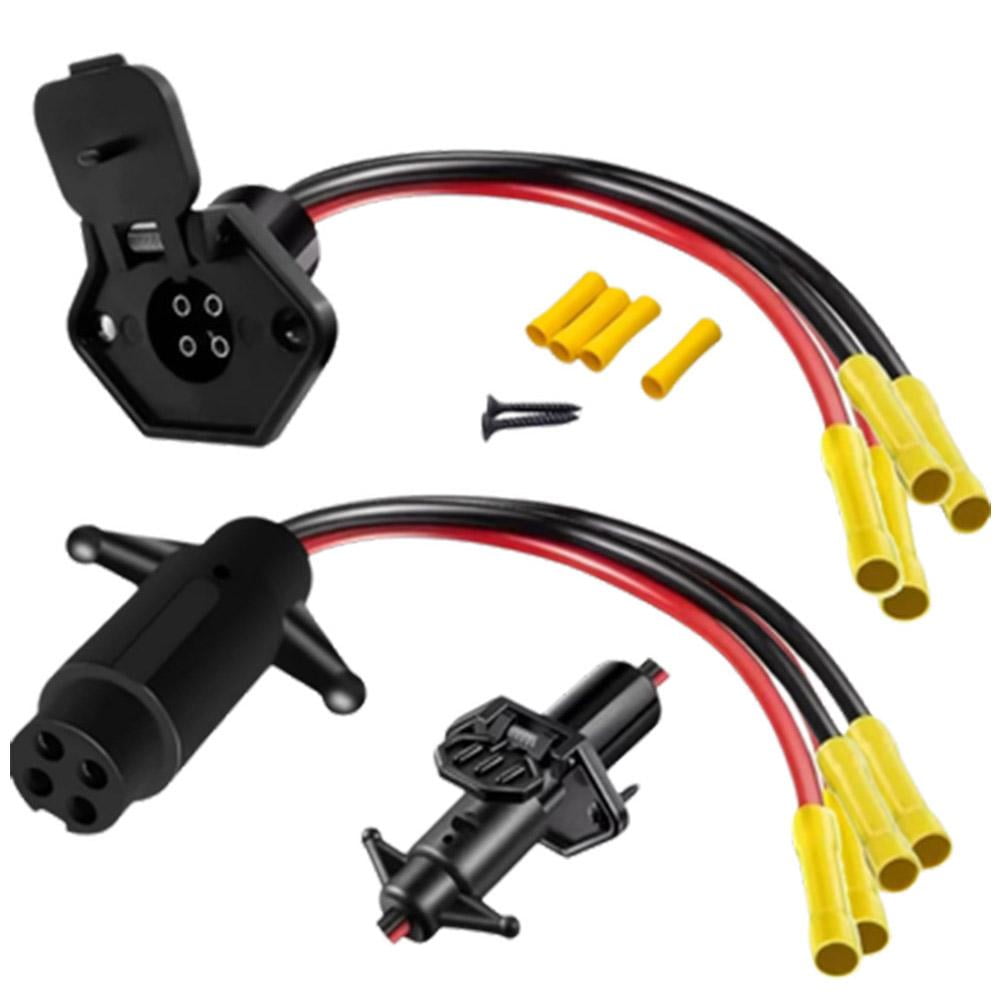 RJSQAQE Trolling Motor Plug,Waterproof Trolling Motor Plug,8 Gauge 4 Wire Trolling Motor Plug and Receptacle 12V 24V,Male \u0026 Female Trolling Motor Connector Quick Connect for Minn Kota Boat L4D6