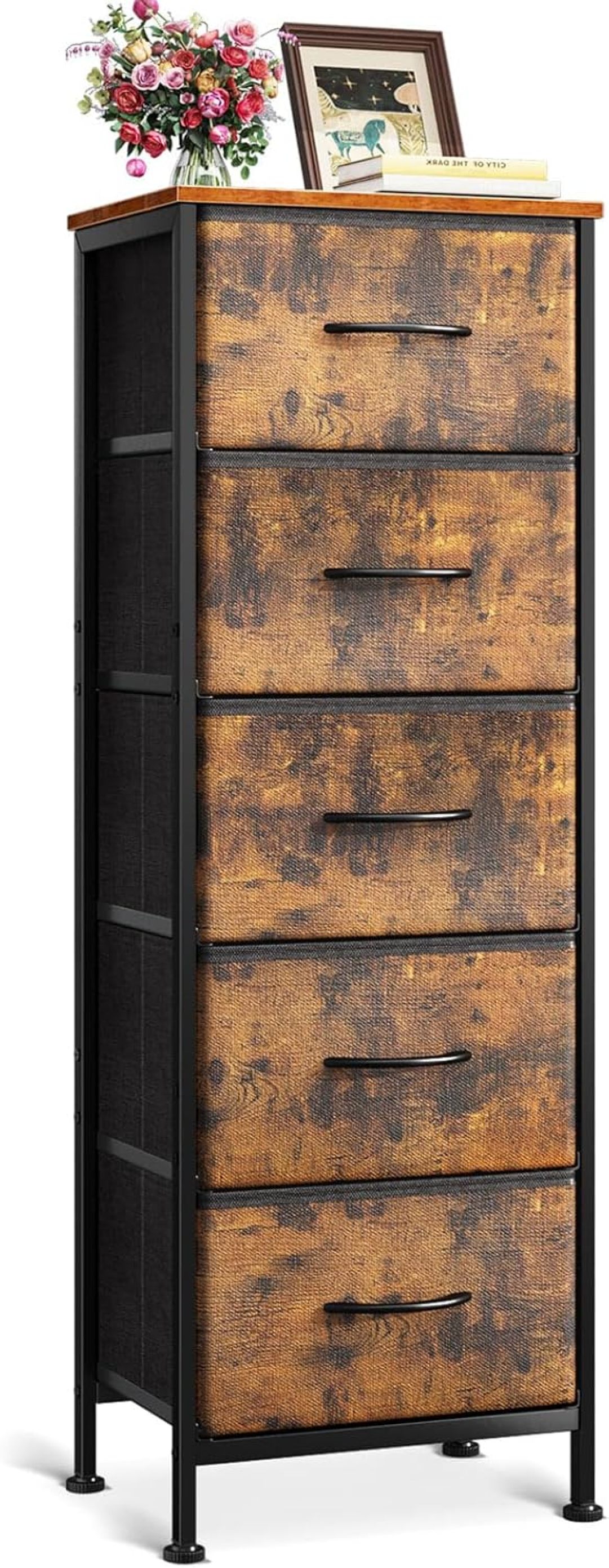 RJTZ Dresser for Bedroom with 5 Fabric Storage Drawers, 48 Inch ...