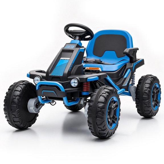 RJV 24V 4WD Kids Ride-On UTV, 800W Off-Road Kids Electric Car with Parent Remote, Adjustable Seat, 14-Inch Tires, Bluetooth, LED Lights, Blue
