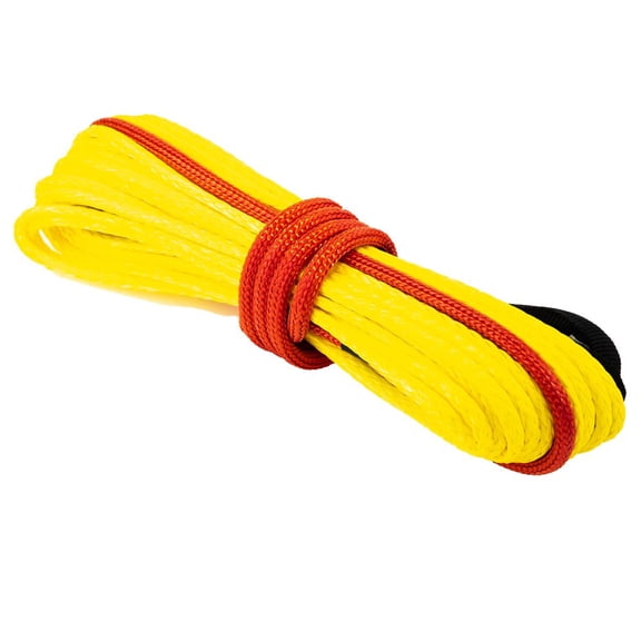 RJWC Yellow Ultra-Durable UHMWPE Ultra High Molecular Weight Polyethylene Fabric Winch Line for Heavy-Duty Winching For ATV / UTV 3/16" x 50 Ft 5000LBS