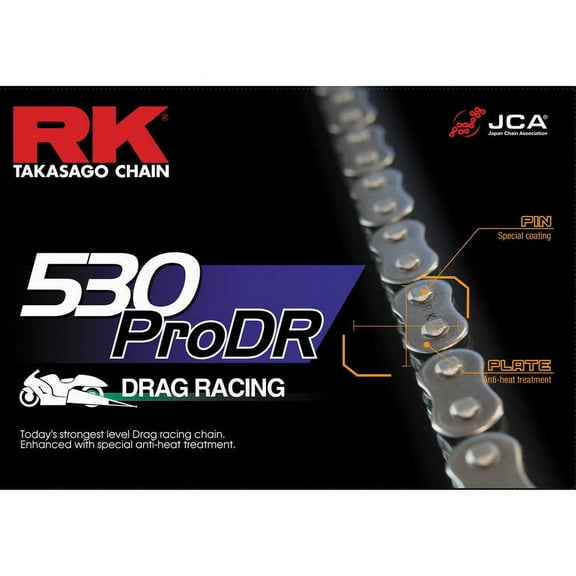 RK 530PRODR-150 530 Pro DR Drag Racing Chain - 150 Links