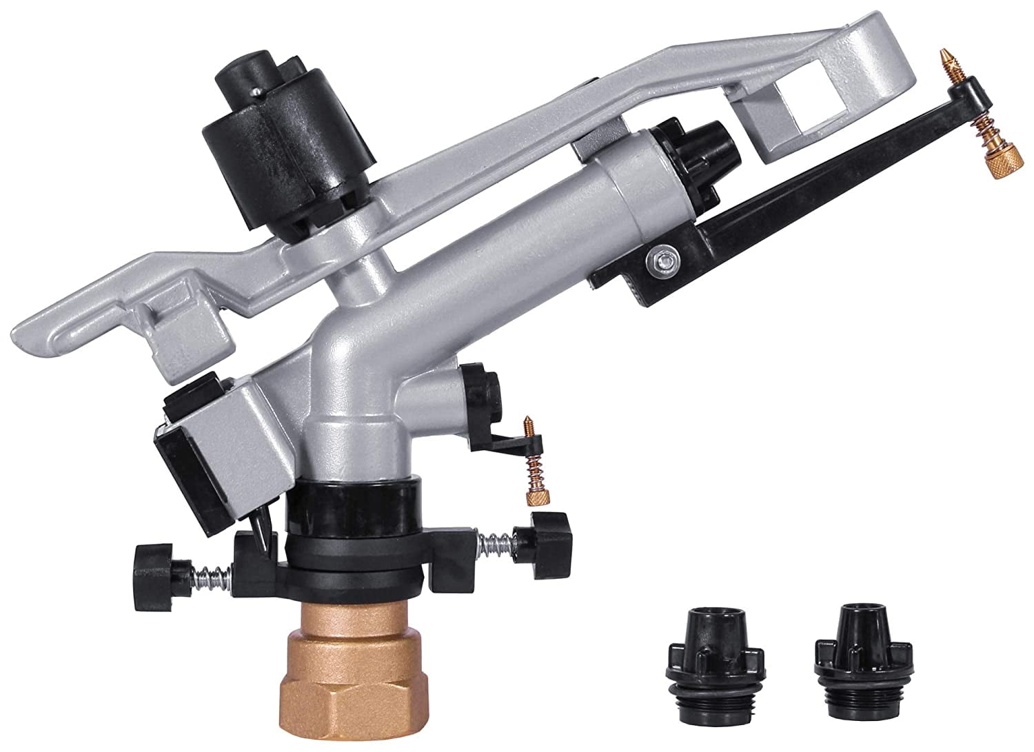 RK-57 1-1/4" FNPT Impact Mini-Gun Sprinkler with Nozzle Set 10 mm, 12 mm, 14 mm x 4 mm, Aluminum