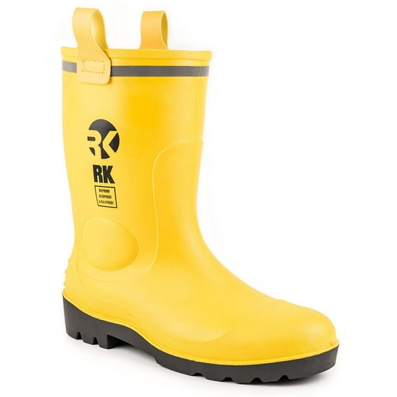 RK Mens Waterproof Rubber Sole Rain Boots - Yellow / 8 D(M) US