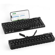 RK ROYAL KLUDGE F68 60% Foldable Low Profile Mechanical Keyboard, Wireless Mechanical Keyboard with Aluminum Body, Built-in Stand Holder, White Backlit, 68 Keys