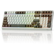 RK ROYAL KLUDGE F99 Wireless Mechanical Keyboard with Numper Pad, Tri-Mode Hot Swappable 95%100 Keys Gaming Keyboard Linear Creamy Switch, RGB Backlit Gaming Keyboard for PC/Tablet/Xbox/PS4/PS5