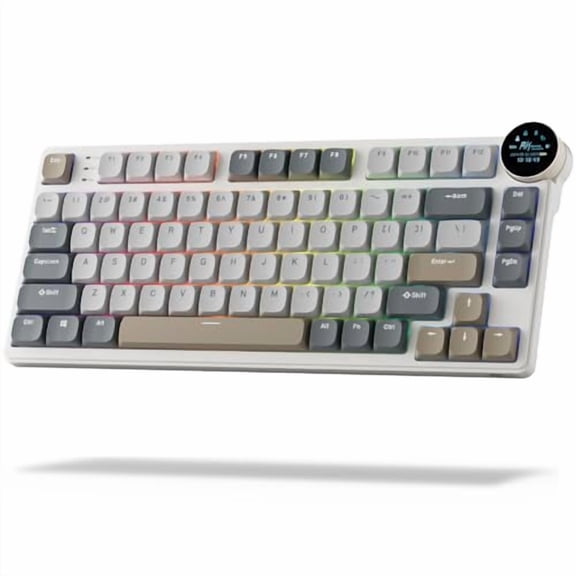 RK ROYAL KLUDGE N80 Low Profile Mechanical Keyboard w/Smart Display Screen