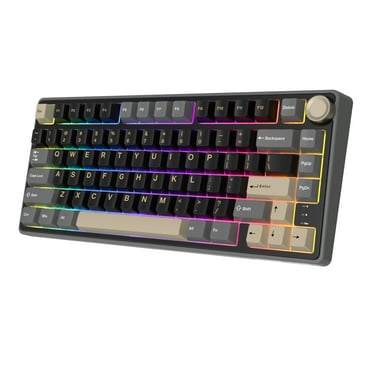 RK ROYAL KLUDGE R75 Wired Mechanical Keyboard with Volume Knob, 75% Percent Gaming Keyboard Custom Gasket Mount with MDA Profile PBT Keycaps, RGB Backlit, Hot Swappable Silver Switch, Black