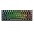 thumbnail image 1 of RK ROYAL KLUDGE RK61 Tri-mode BT5.0/2.4G/USB Mechanical Keyboard 60% 61 Keys RGB Hot-swappable Bluetooth Wireless Gamer Keyboard Red Switch Black, 1 of 13