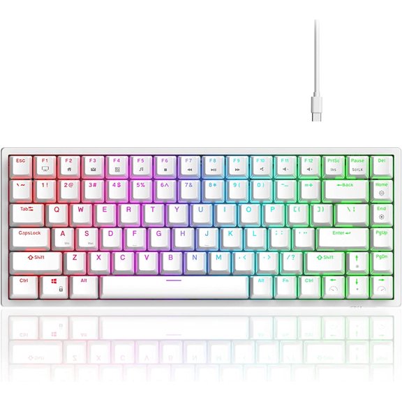 RK ROYAL KLUDGE RK84 Wired RGB 75% Hot Swappable Mechanical Keyboard, 84 Keys Tenkeyless TKL Gaming Keyboard w/Programmable Software and High-capacity Battery, RK Red Switch