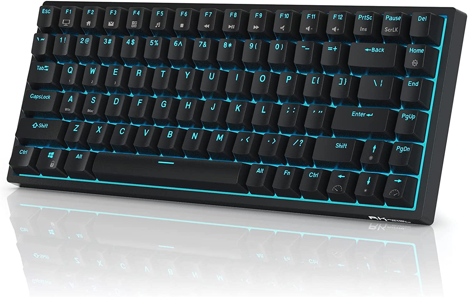 RK ROYAL KLUDGE RK84 Wireless Blue Backlit 75% Triple Mode BT5.0/2.4G/USB-C Hot Swappable Mechanical Keyboard, 84 Keys Tenkeyless Mechanical Keyboard w/Programmable Software, Brown Switch