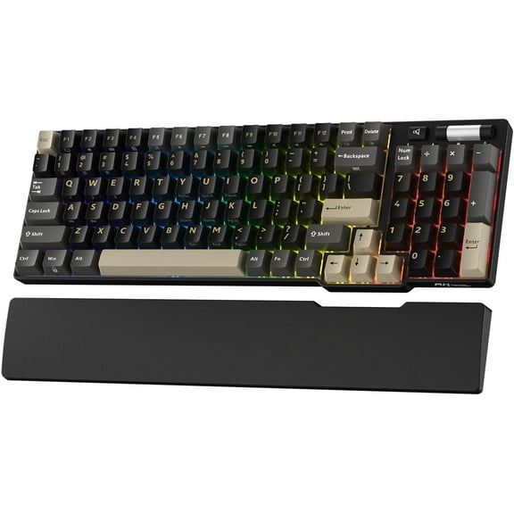 RK ROYAL KLUDGE RK96 RGB Limited Ed, 90% 96 Keys Wireless 3-Mode BT5.0/2.4G/USB-C Hot Swappable Mechanical Keyboard w/Wrist Rest, Volume Control, Software, Massive Battery, RK Viridian Switch
