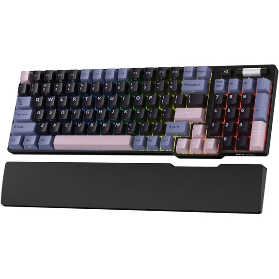 RK ROYAL KLUDGE RK96 RGB Limited Ed, 90% 96 Keys Wireless 3-Mode BT5.0/2.4G/USB-C Hot Swappable Mechanical Keyboard w/Wrist Rest, Volume Control, Software, Massive Battery, RK Pale Green Switch
