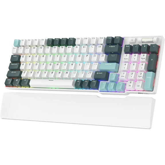 RK ROYAL KLUDGE RK96 RGB Limited Ed, 90% 96 Keys Wireless Triple Mode BT5.0/2.4G/USB-C Hot Swappable Mechanical Keyboard w/Wrist Rest, Software Support & Massive Battery, RK Yellow Switch
