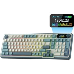 RK ROYAL KLUDGE S98 Mechanical Keyboard w/Smart Display & Knob, Top Mount 96% Wireless Mechanical Keyboard BT/2.4G/USB-C, Hot Swappable, Software Support, Creamy Sounding, 98 Keys