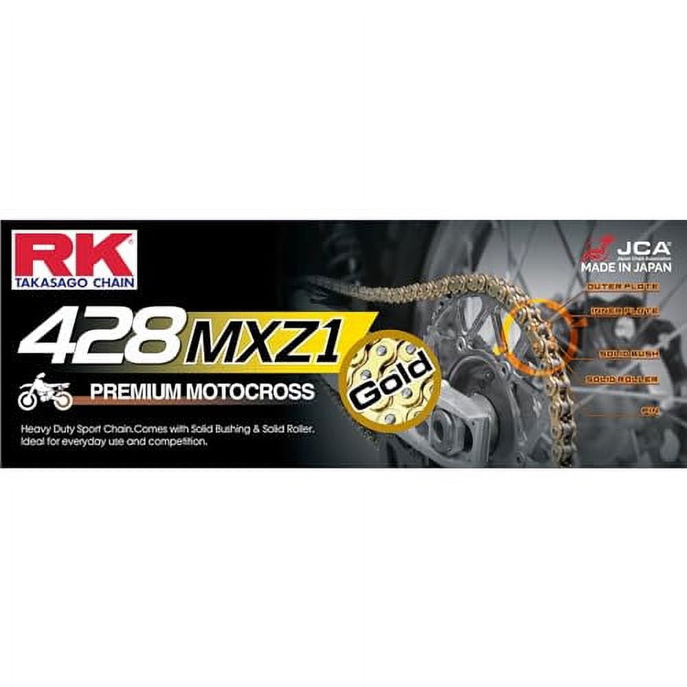 RK Racing Chain GB428MXZ1-118 Gold 118 Link Heavy Duty Racing Chain ...