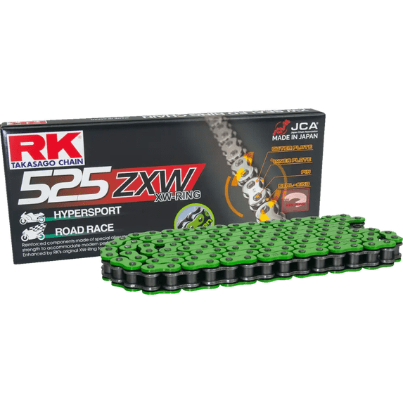 RK 525ZXW XW-Ring Green Chain 120 Links (MM525ZXW-120)