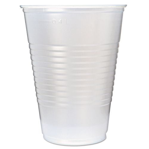RK Ribbed Cold Drink Cups, 16 oz, Plastic, Translucent, 50/Sleeve, 20 Sleeves/Carton | Bundle of 2