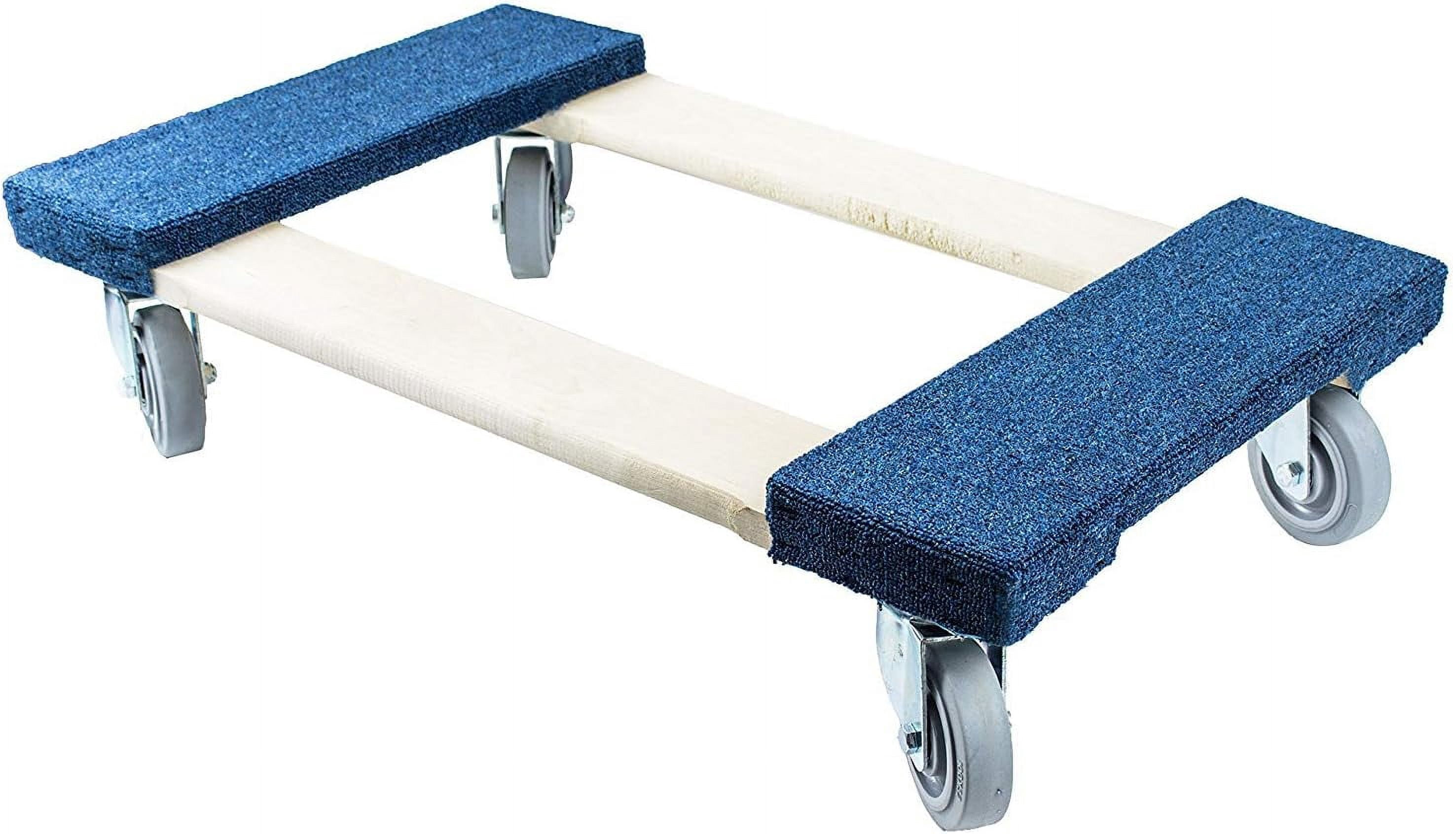 RK SAFETY 30"X17" Hardwood Furniture Dolly, 1200lbs Capacity Blue Carpet Dolly with 4" Solid Wheels
