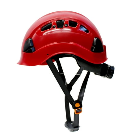 RK-SAFETY Adjustable ABS Climbing Helmet, 6-Point Suspension, Designed for Climbing, Riding and Construction, 1 Ea Red
