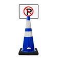 thumbnail image 1 of RK-Safety 28" Blue Cone, Black base With Two Reflective Tape, Plus Cone Sign 17 "NO Parking Sign", (Cone-2 ea + Cone Sign-2 ea), 1 of 2