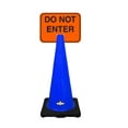 thumbnail image 1 of RK-Safety 28" Blue Cone, Black base without Reflective Tape, Plus Cone Sign 28 "Do Not Enter", (Cone-4 ea + Cone Sign-4 ea), 1 of 2