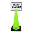 thumbnail image 1 of RK-Safety 28" Lime Cone, Black base without Reflective Tape, Plus Cone Sign 14 Road Closed, (Cone-8 ea + Cone Sign-8 ea), 1 of 2
