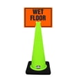 thumbnail image 1 of RK-Safety 28" Lime Cone, Black base without Reflective Tape, Plus Cone Sign 33 "Wet Floor", (Cone-2 ea + Cone Sign-2 ea), 1 of 2