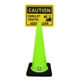 thumbnail image 1 of RK-Safety 28" Lime Cone, Black base without Reflective Tape, Plus Cone Sign 38 "Caution Forklift Traffic Keep Clear", (Cone-8 ea + Cone Sign-8 ea), 1 of 2