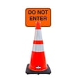 thumbnail image 1 of RK-Safety 28" Orange Cone, Black base With Two Reflective Tape, Plus Cone Sign 28 "Do Not Enter", (Cone-4 ea + Cone Sign-4 ea), 1 of 2