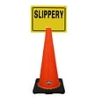 thumbnail image 1 of RK-Safety 28" Orange Cone, Black base without Reflective Tape, Plus Cone Sign 37 "Slippery", (Cone-2 ea + Cone Sign-2 ea), 1 of 2