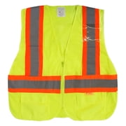 RK Safety Class 2 High Visibility Safety Vest with Reflective Strips and Pockets - Lime