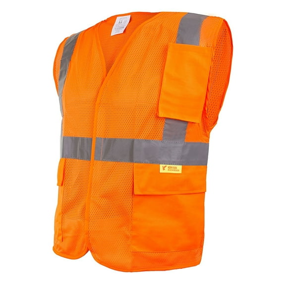 RK Safety High Visibility Safety Vest with Reflective Strips and Pockets - ANSI Class 2 - Neon Orange / 4XL