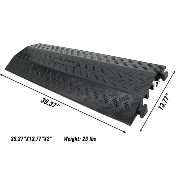 RK Safety RK-CR6 3 Channel Cable/Hose Protector Ramp (1 Pack)