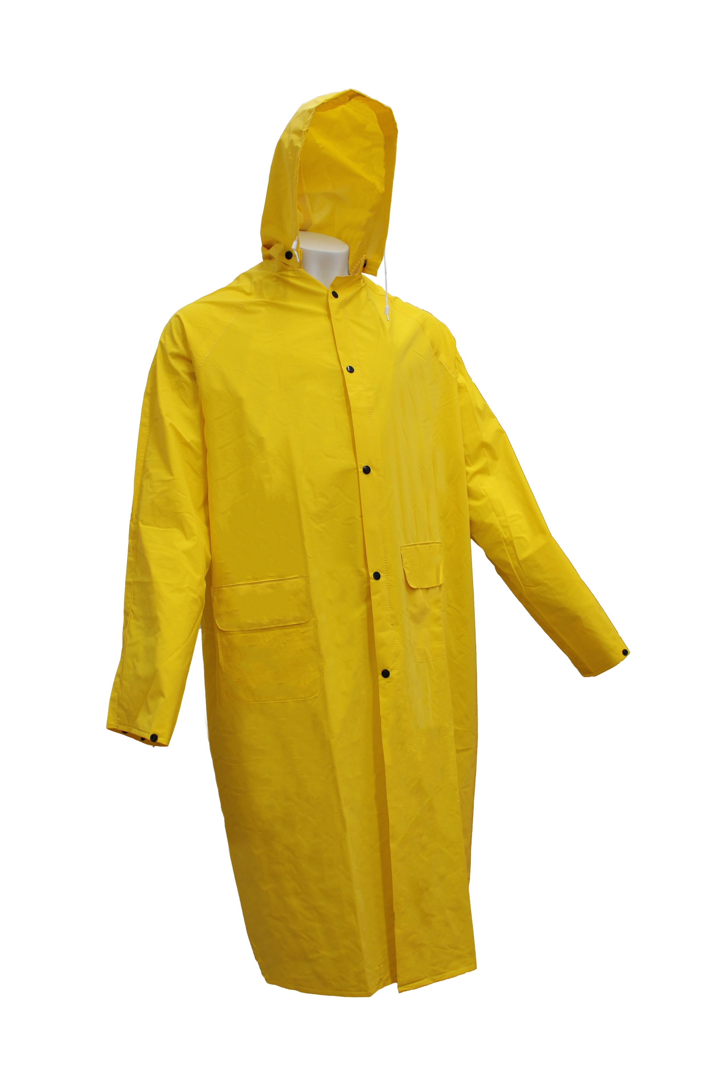 Classic Waterproof Rain Jacket, Detachable Hood, PVC/Polyester, Yellow, X-Large, 49 in - Walmart.com Classic Waterproof Rain Jacket, Detachable Hood, PVC/Polyester, Yellow, X-Large, 49 in - Walmart.com