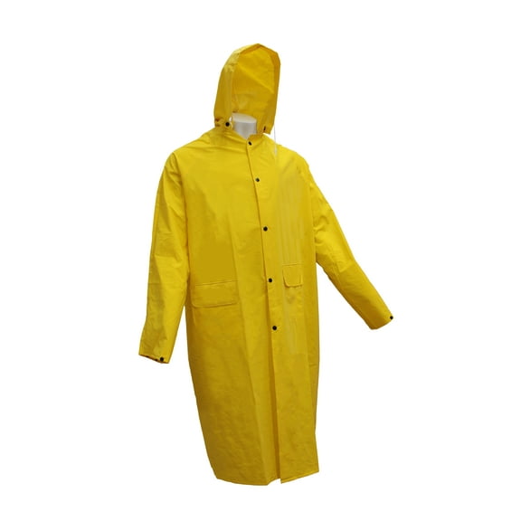 RK Safety RK-RC500 Rainwear Polyester Trench Rain Long Coat (2XL, Yellow)??