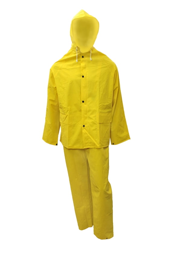 RK-RW400 Rainwear Polyester Three Piece Jacket (2XL, Yellow)