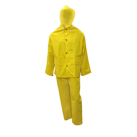 RK Safety RK-RW400 Rainwear Polyester Three Piece Jacket (XL, Yellow)