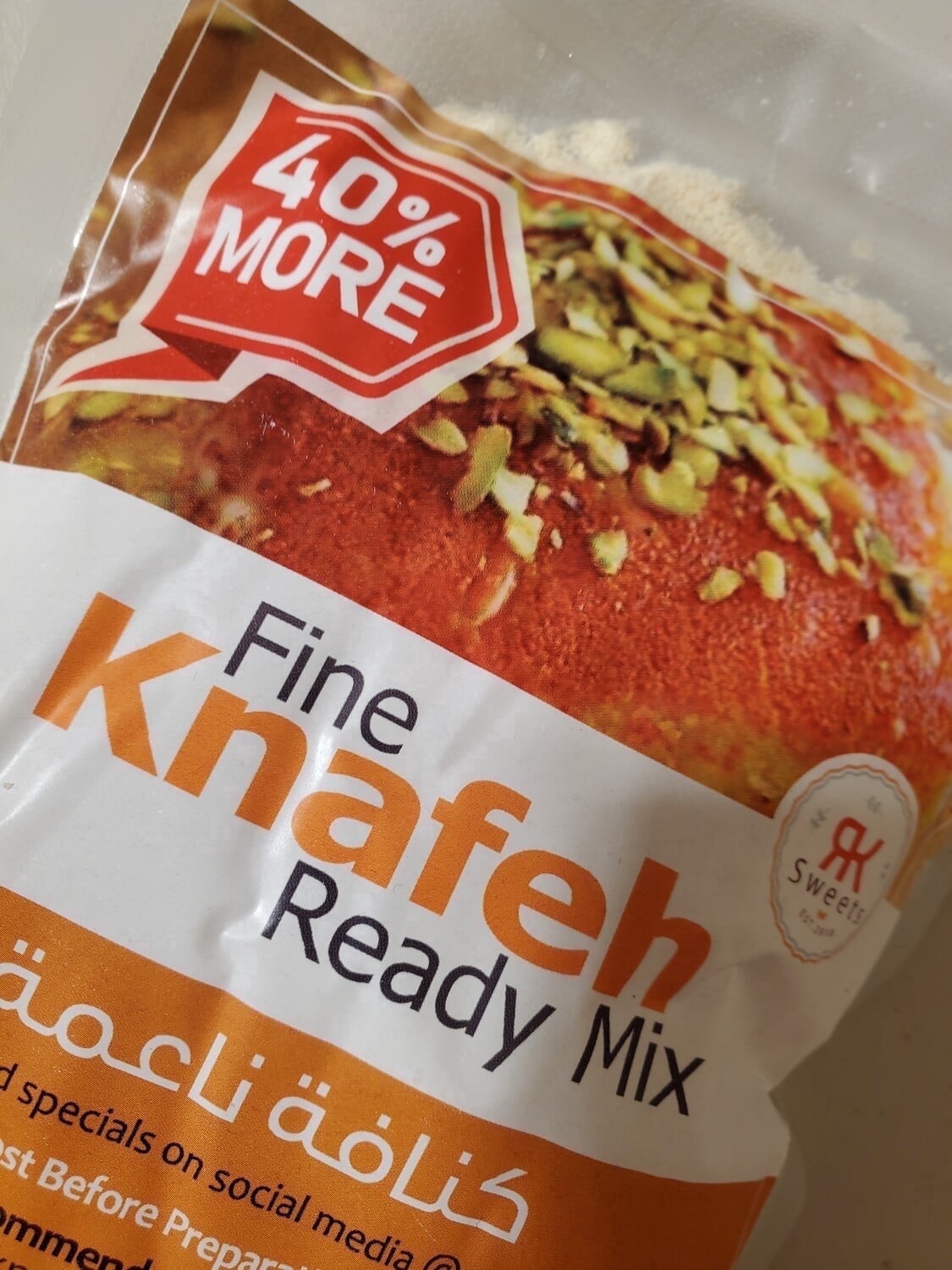 RK Sweets Fine Knafeh Ready Mix, Knafeh Naameh Fine Dough, Authentic Middle Eastern Dessert Mix, Halal