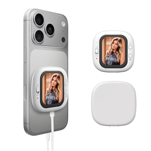 RK-Y40B Magnetic Phone Selfie Monitor, 2.01" HD Rear Camera Display with Remote Shutter, Wired/Wireless for iPhone Android Vlog