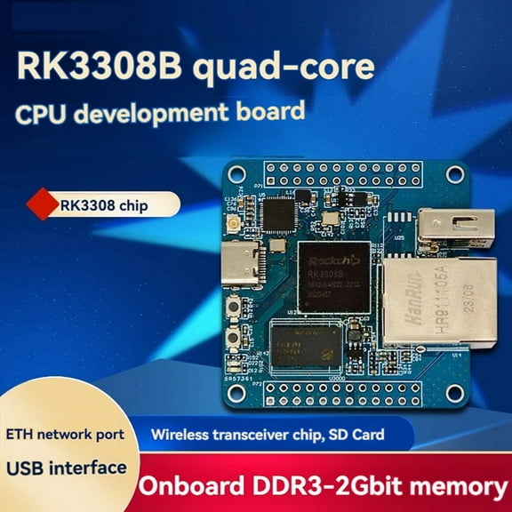 RK3308B CPU Development Board Quad-Core ARM -A35CPU Onboard DDR3-2Gbit Supports WIFI ETH IoT Development Board
