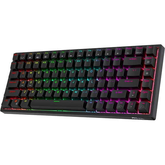 RK84 Wireless RGB 75% Triple Mode BT5.0/2.4G/USB-C Hot Swappable Mechanical Keyboard, 84 Keys Wireless Gaming Keyboard w/High-Capacity Battery, Quiet Red Switch