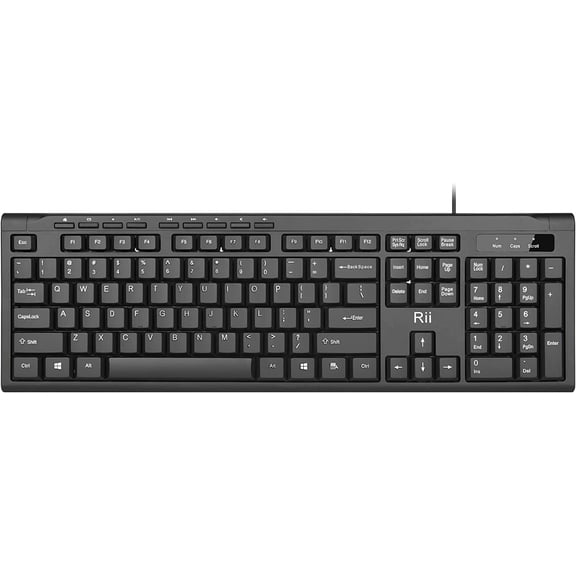 RK907 Ultra-Slim Compact USB Wired Keyboard for Mac and PC,Windows 10/8 / 7 / Vista/XP (Black) (1PCS)