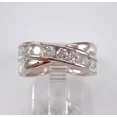 thumbnail image 1 of 2Ct Round Criss Cross Wedding Ring Band 14K White Gold Plated Simulated Diamond, 1 of 2
